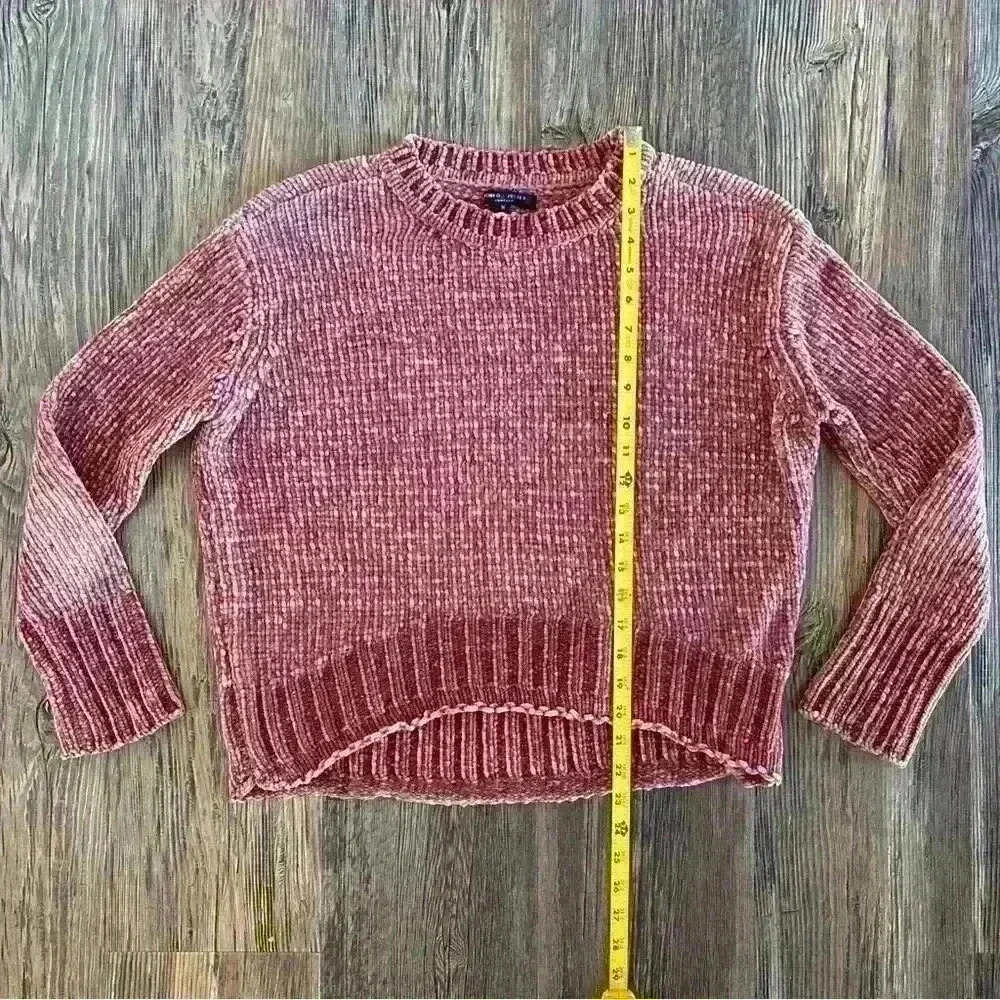 Romeo + Juliet Couture Sweater Women's Med Rose Pink Chenille Knit Scalloped Hem - Picture 4 of 11